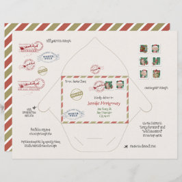 小さなサンタと小妖精や小人封筒Origami DIY