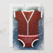 小さなサンタベビーが途中の女の子の赤ちゃんシャワー 招待状 (裏面)