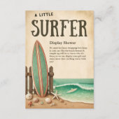 小さなサーファーヴィンテージの赤ちゃんシャワー エンクロージャーカード (正面)