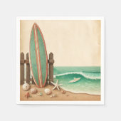 小さなサーファーヴィンテージの赤ちゃんシャワー スタンダードカクテルナプキン (正面)