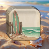 小さなサーファーヴィンテージの赤ちゃんシャワー ペーパープレート