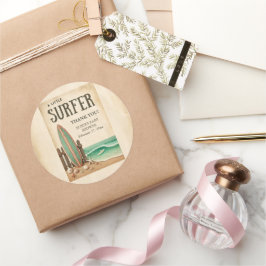 小さなサーファーヴィンテージの赤ちゃんシャワー ラウンドシール