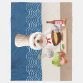 小さなシェフ犬 フリースブランケット (正面)