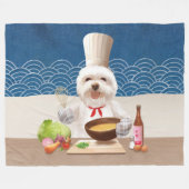 小さなシェフ犬 フリースブランケット (正面(横))