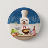 小さなシェフ犬 缶バッジ (正面)