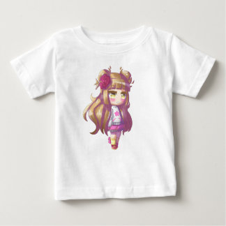 小さなシャイな女の子 ベビーTシャツ