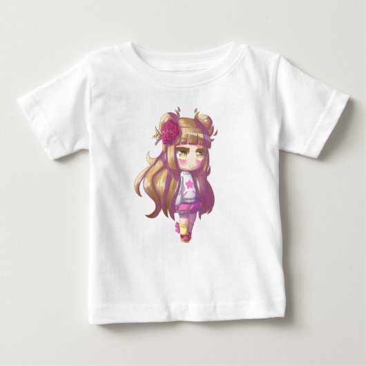 小さなシャイな女の子 ベビーTシャツ (正面)