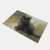 小さなシャドーブラックキットン ドアマット (アングル)