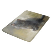 小さなシャドーブラックキットン バスマット (アングル)