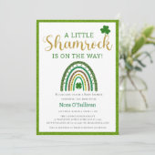 小さなシャムロック聖パトリック虹の赤ちゃんシャワー 招待状 (スタンド正面)