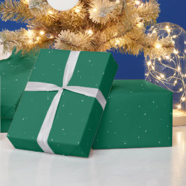 小さなシンプル星の明るい緑のクリスマスの休日 ラッピングペーパー
