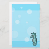 小さなシーホースのバブル固定 便箋 (正面/裏面)