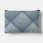 小さなジッパー付きブルーブロケージアクセサリーポーチ アクセサリーポーチ (正面)