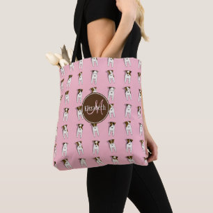 小さなジャック・ラッセル・テリアのパターンtote w monogram トートバッグ