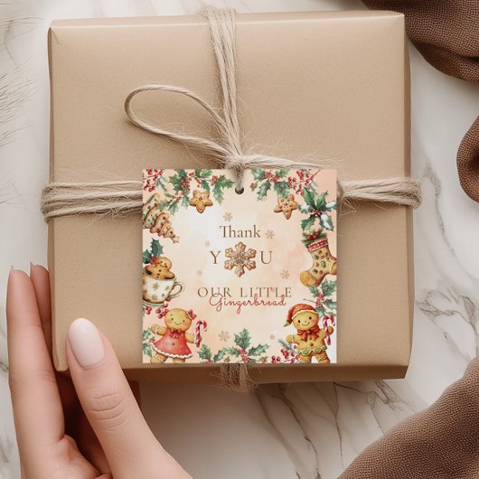 小さなジンジャーブレッドの誕生日クリスマスありがとう フェイバータグ