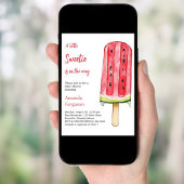 小さなスイカのスティックポップ・アートのベビーシャワー 招待状