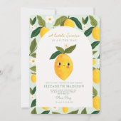小さなスイーティーは邪魔だ  レモン ベイビー シャワー 招待状 (正面)