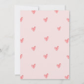 小さなスイートハート ピンクのバレンタインデー ベビーシャワー 招待状 (裏面)