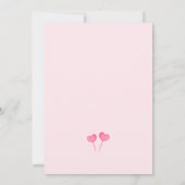 小さなスイートハート ピンクの弓のベイビーシャワー 招待状 (裏面)