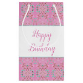 小さなスイートピンクとパターン（の模様が）ある抱き枕 スモールペーパーバッグ (裏面)