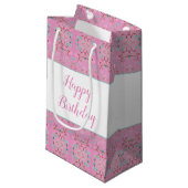 小さなスイートピンクとパターン（の模様が）ある抱き枕 スモールペーパーバッグ (正面アングル)