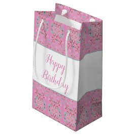 小さなスイートピンクとパターン（の模様が）ある抱き枕 スモールペーパーバッグ