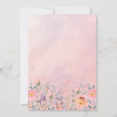 小さなスイートピー |かわいいピンクの花ベビーシャワー 招待状 (裏面)