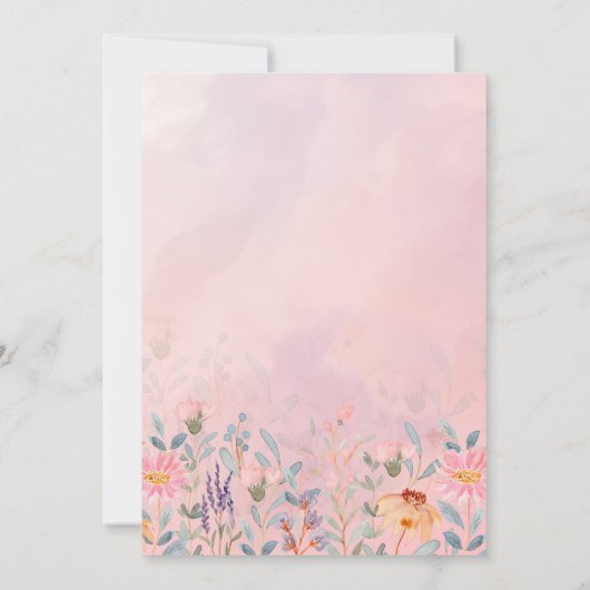 小さなスイートピー |かわいいピンクの花ベビーシャワー 招待状