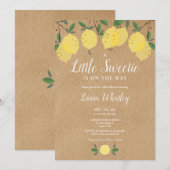 小さなスイートレモン田舎風ベイビーシャワー 招待状 (正面/裏面)