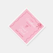 小さなスウェーデンのバレンタインピンク赤い赤い赤い赤い赤いシャワー スタンダードカクテルナプキン (角)