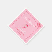 小さなスウェーデンのバレンタインピンク赤い赤い赤い赤い赤いシャワー スタンダードカクテルナプキン (角)