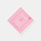 小さなスウェーデンのバレンタインピンク赤い赤い赤い赤い赤いシャワー スタンダードカクテルナプキン (角)