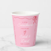 小さなスウェーデンのバレンタインピンク赤い赤い赤い赤い赤いシャワー 紙コップ (正面)