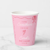 小さなスウェーデンのバレンタインピンク赤い赤い赤い赤い赤いシャワー 紙コップ (正面)