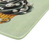 小さなスカルの黒いハロウィーンカップケーキ カッティングボード (角)