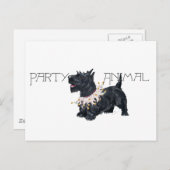 小さなスコットランドパーティー動物 インビテーションポストカード (正面/裏面)