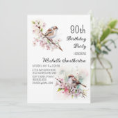 小さなスズメの桜の花 春 90歳の誕生日 招待状 (スタンド正面)
