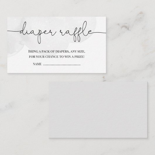 小さなスターグレー赤ちゃんシャワーおむつラッフル エンクロージャーカード (正面/裏面)