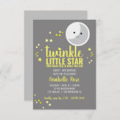 小さなスターボーイまたはガール第2誕生日パーティー 招待状 (正面/裏面)