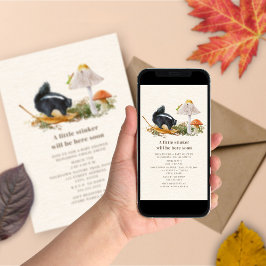 小さなスチンカーマッシュルームウッドランドスカンクベビーシャワー 招待状