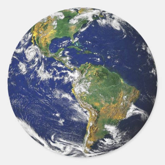 小さなステッカーから宇宙地球 ラウンドシール (正面)