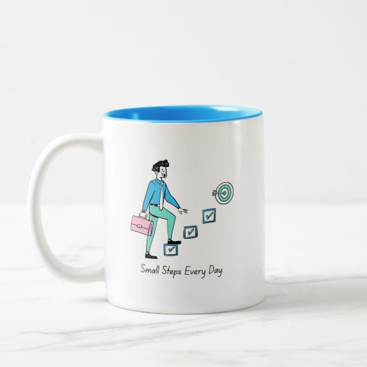 小さなステップ毎日のモチベーション・マグ ツートーンマグカップ (左)
