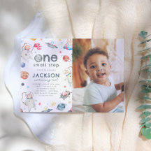 小さなステップ1つ |宇宙動物の最初の誕生日の写真