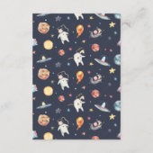 小さなステップ1つ |宇宙動物1歳の誕生日パーティー サンキューカード (裏面)