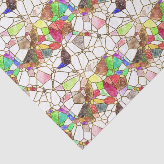 小さなステンドグラスのセクションの分離 薄葉紙 (詳細)