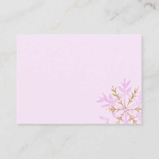 小さなスノーフレークおむつラッフルエンクロージャカード エンクロージャーカード (裏面)