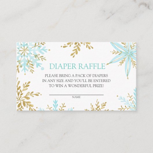 小さなスノーフレークおむつラッフルエンクロージャカード エンクロージャーカード (正面)