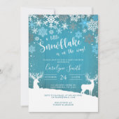 小さなスノーフレークのクリスマスベビーシャワーの招待 招待状 (正面)