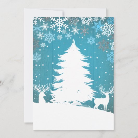 小さなスノーフレークのクリスマスベビーシャワーの招待 招待状 (裏面)