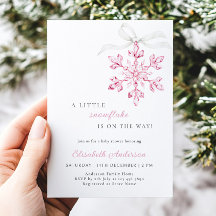 小さなスノーフレークのピンクの女の子の赤ちゃんシャワー